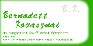 bernadett kovasznai business card